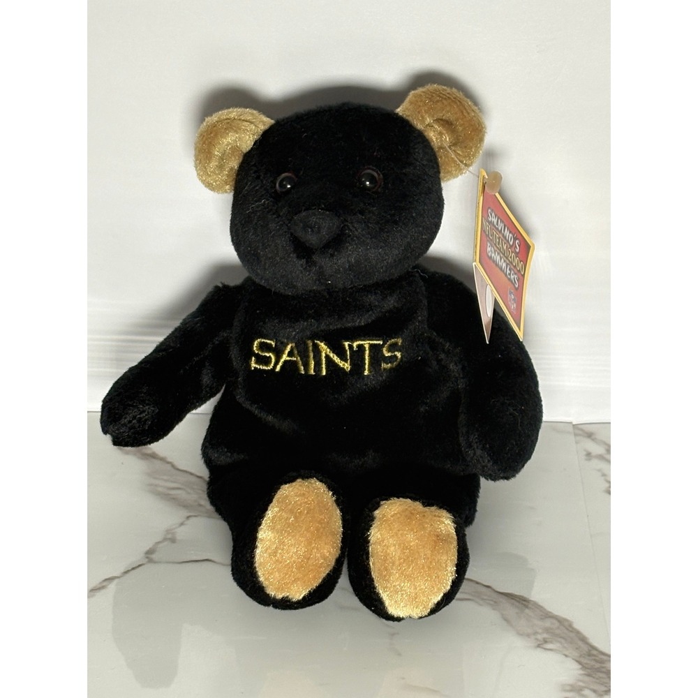 Salvino's Bammers New‎ Orleans Saints NFL Team 2000 Plush Bear Black Gold